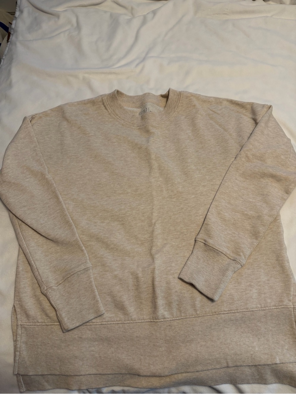 Time and Tru Crewneck Sweater in Light Beige